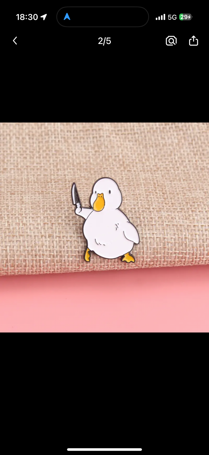 Pin's Canard Blanc Couteau