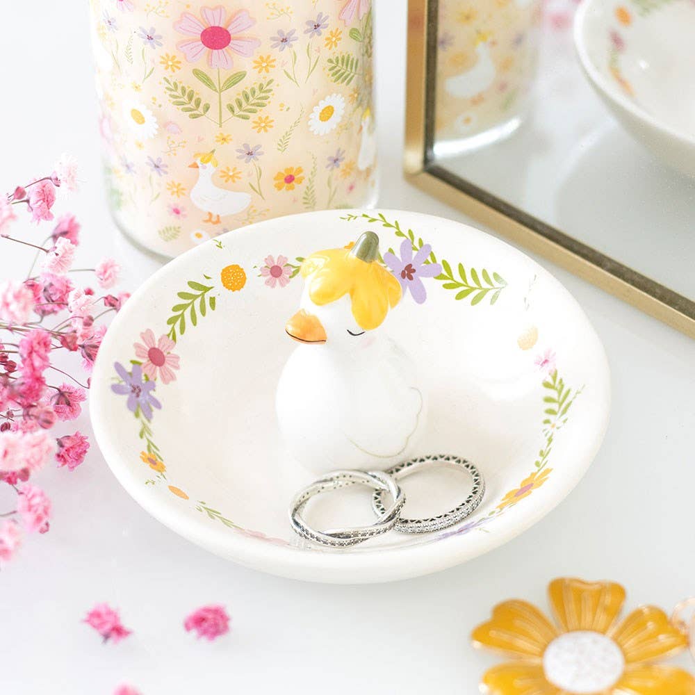 Floral Duck Trinket Dish