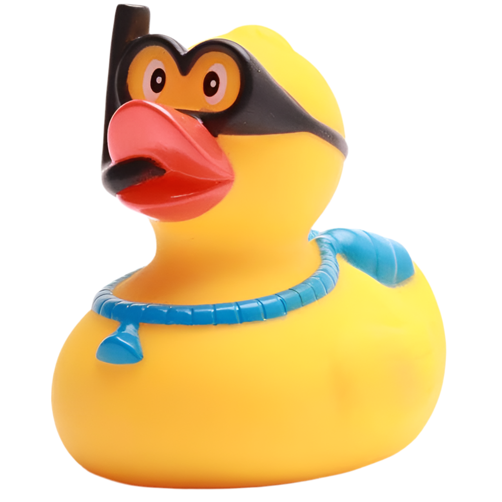 Tauchente mit Sauerstoffflasche