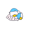 Schlafende weiße Ente Button