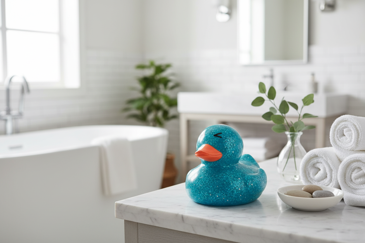 Glitzer-Ente – Blau