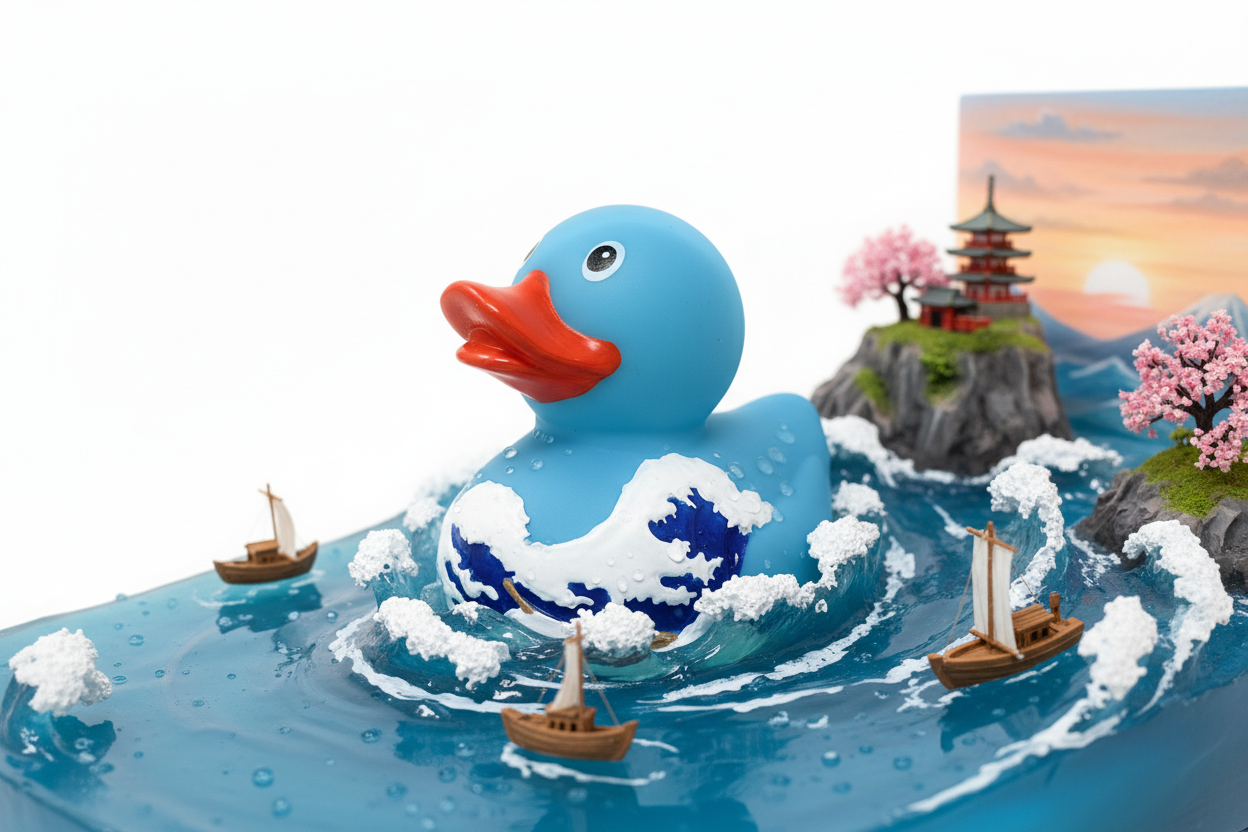 Fuji-Wellen-Ente