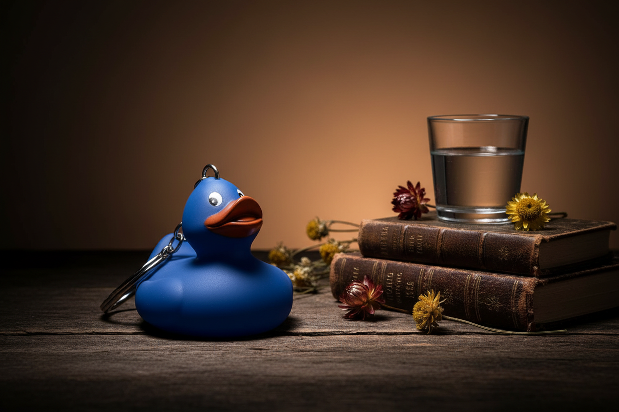 Blauer Enten-Schlüsselanhänger