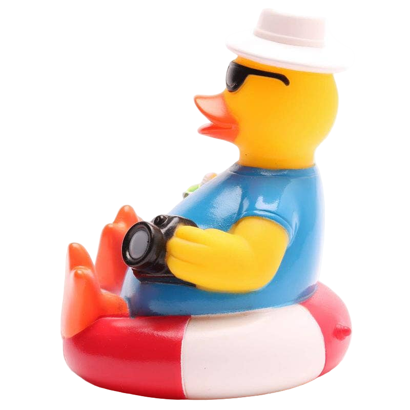 Touristenente auf einer Boje