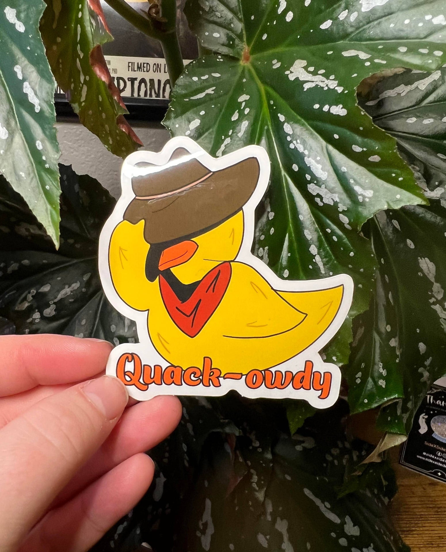 Cowboy Duck Sticker "Quack-owdy"