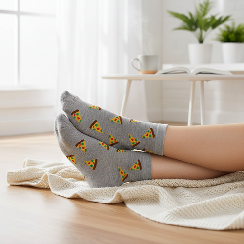 Chaussettes Grises Pizzas