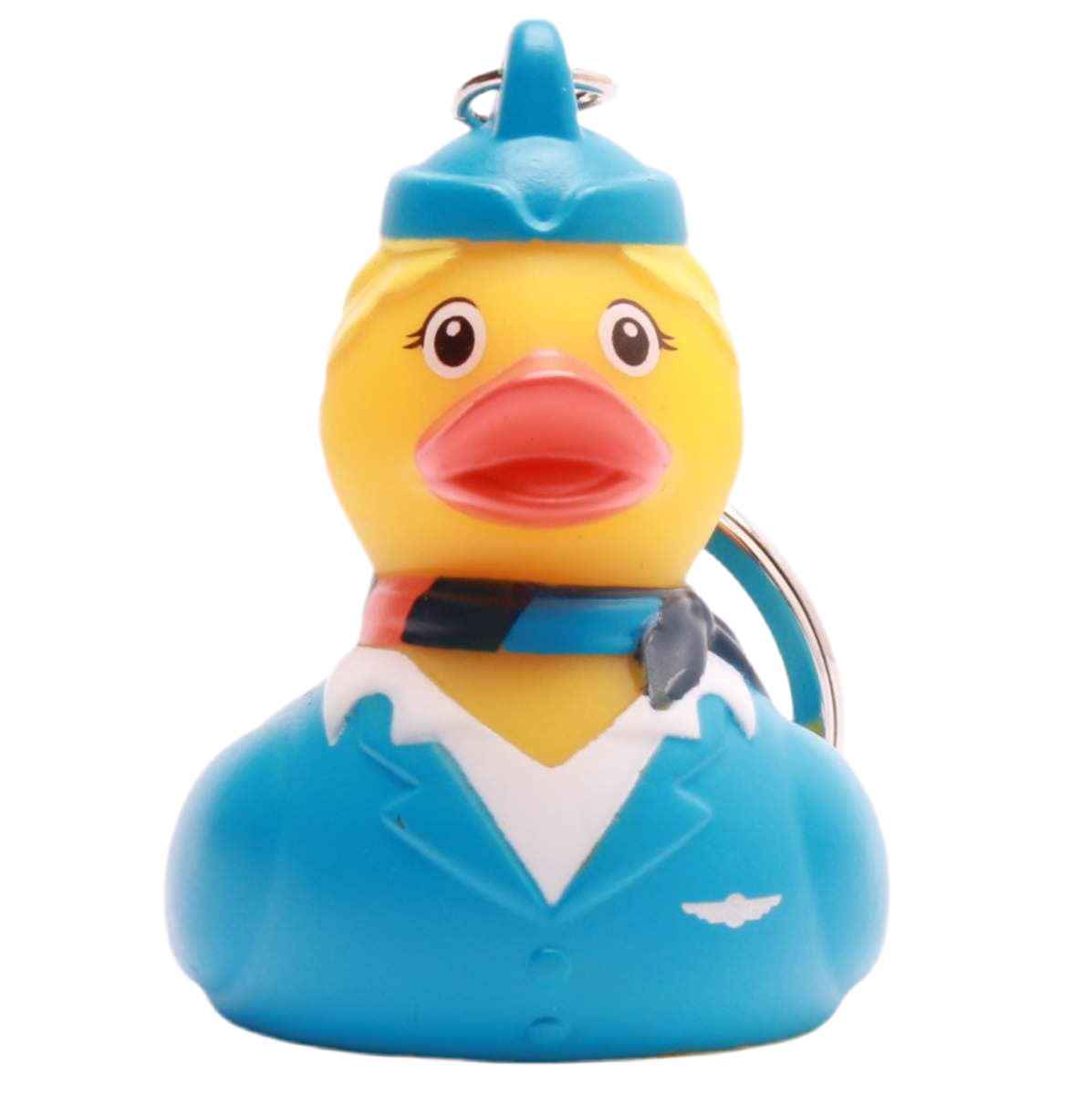 Blonder Flugbegleiter-Enten-Schlüsselanhänger