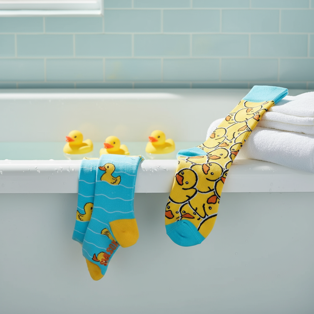 Chaussettes Dépareillées Canard Jaune