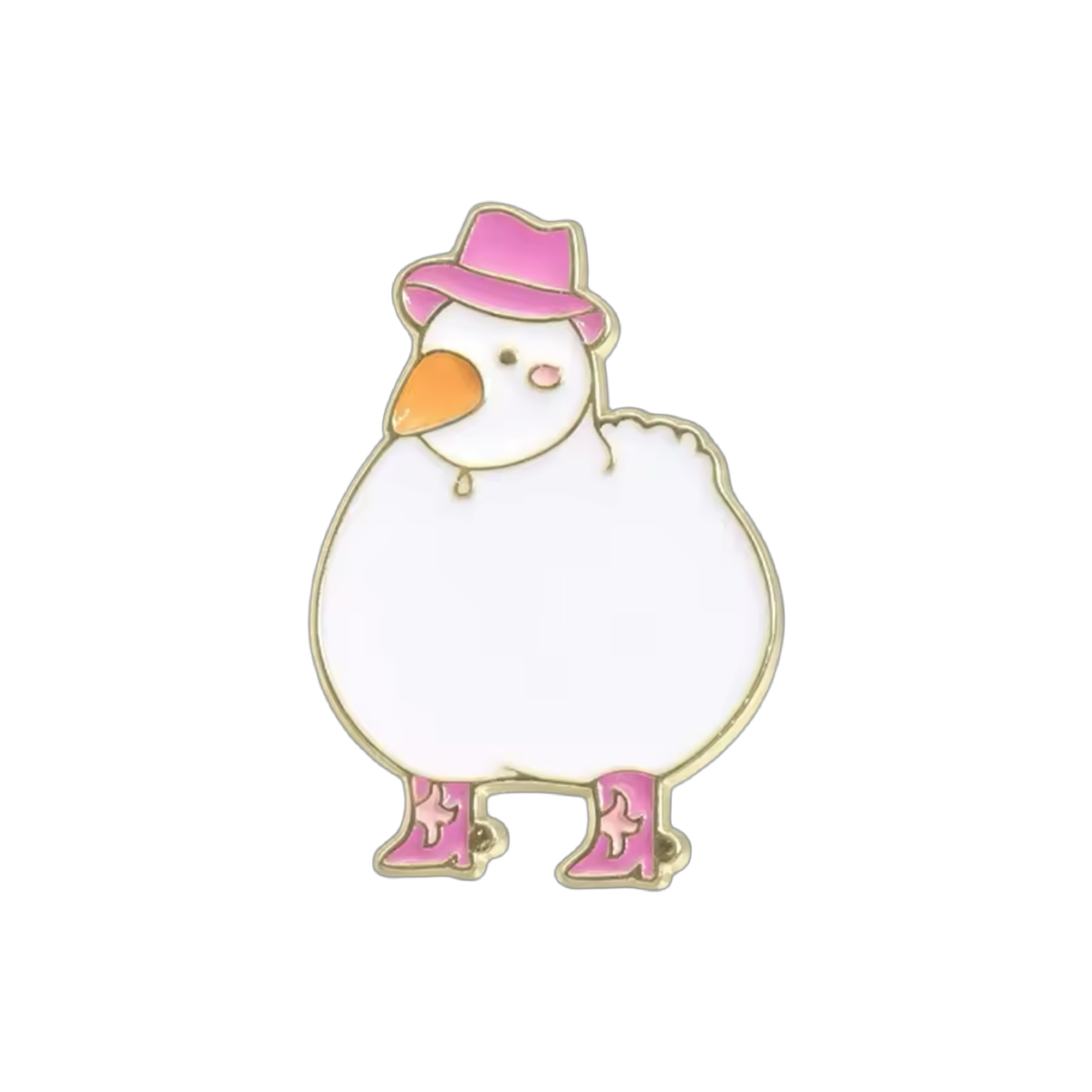 Cowgirl Weiße Ente Button