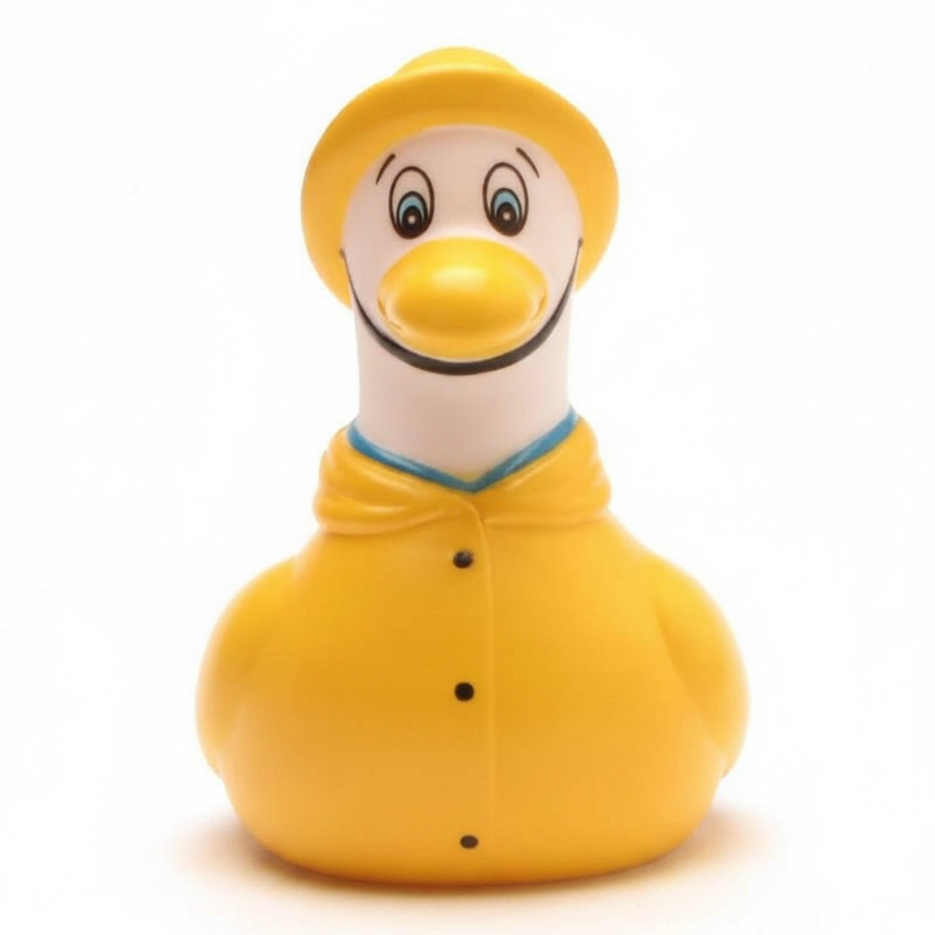 Möwe im gelben Regenmantel
