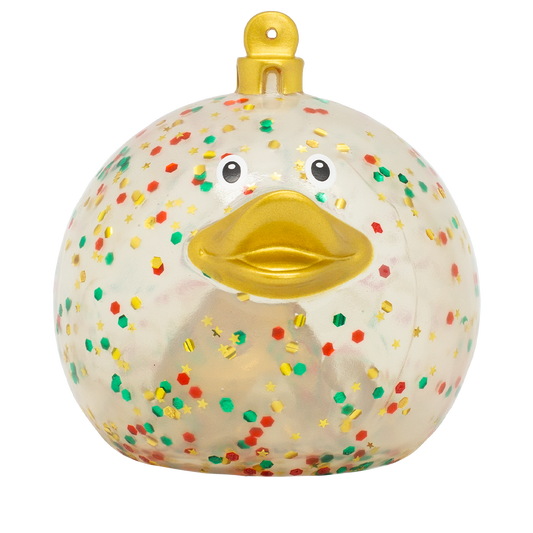 Glitzernde Weihnachtskugel-Ente