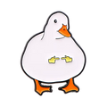 Schüchterne weiße Ente Button