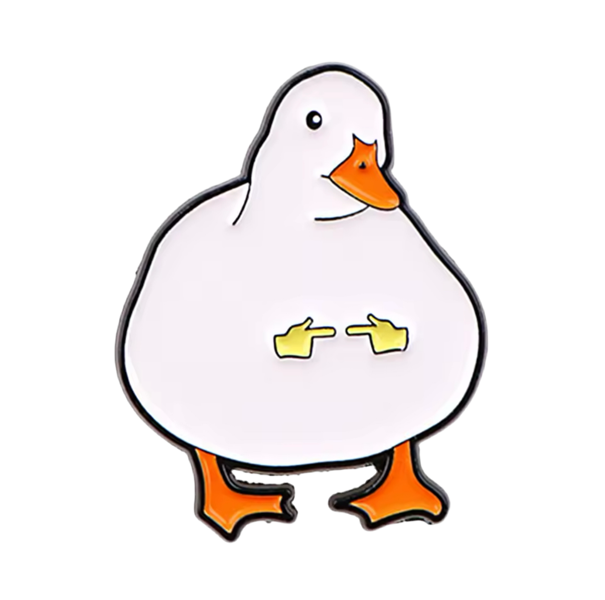 Schüchterne weiße Ente Button