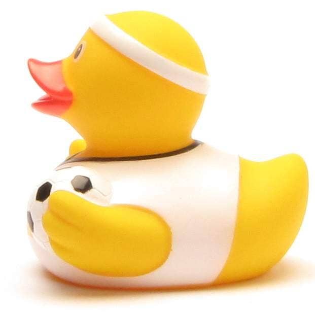 Trikot eines deutschen Fußballspielers mit Entenmotiv