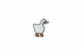 Ohrringe mit weißer Ente und Messer