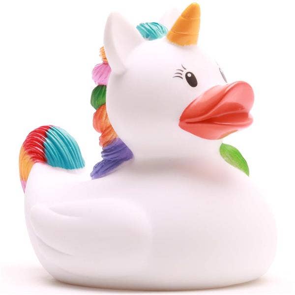 Canard Licorne blanche arc-en-ciel
