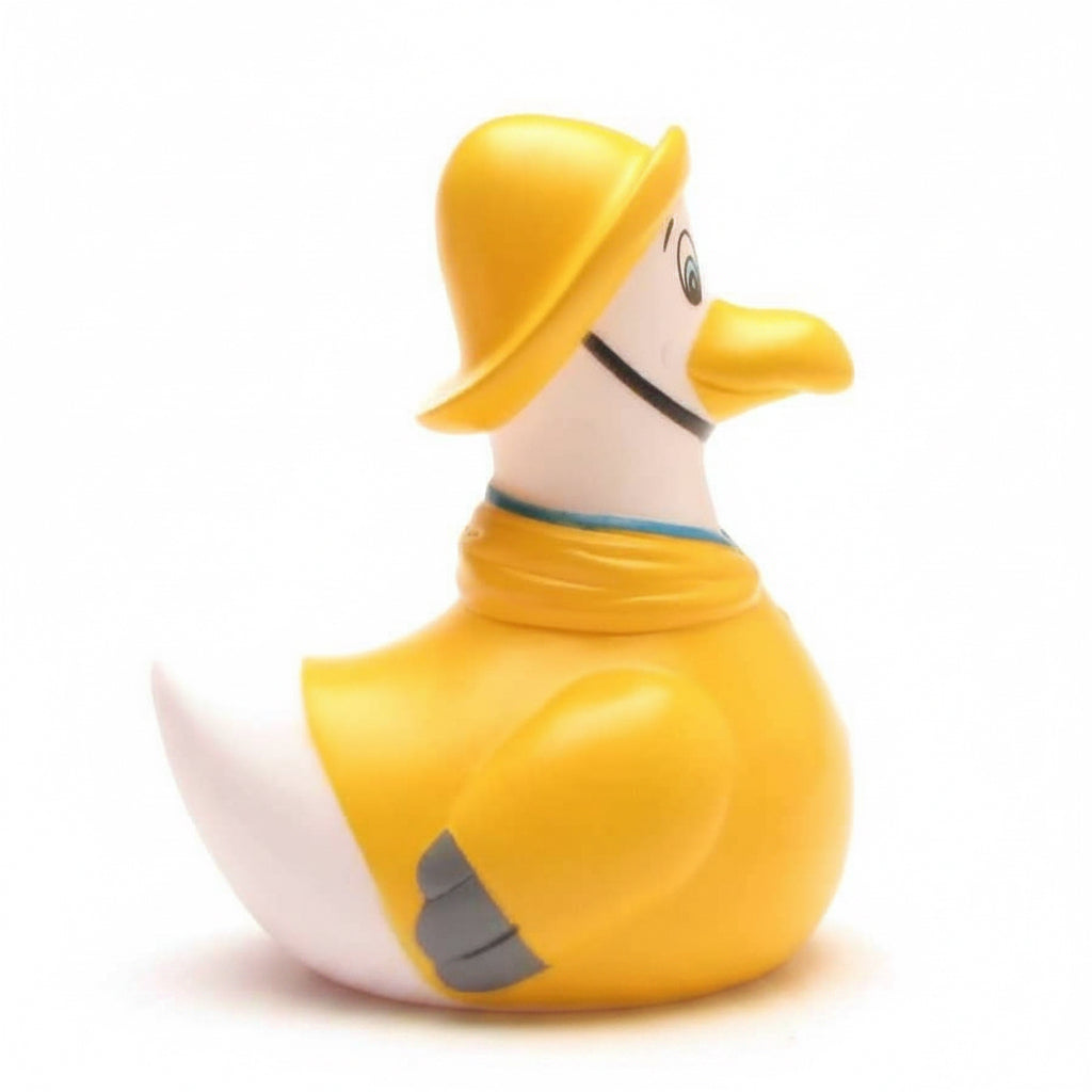 Möwe im gelben Regenmantel