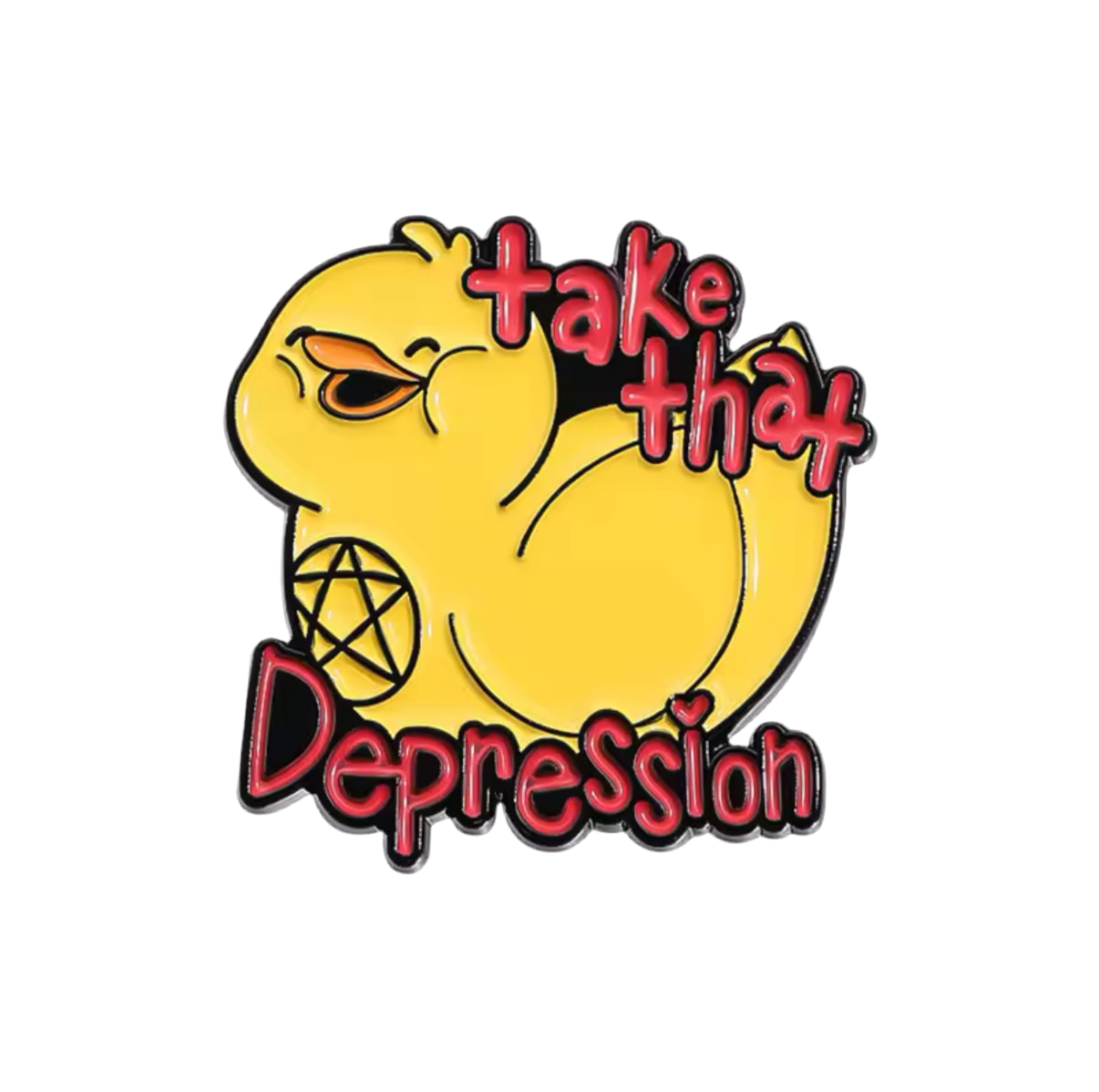 Gelbe Entennadel "Take That Depression"