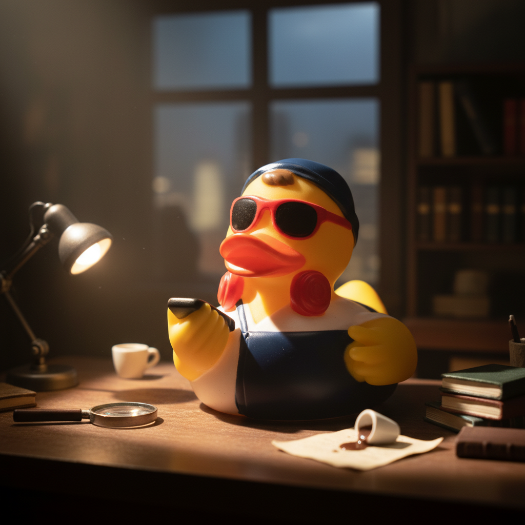 Rote Hipster-Ente