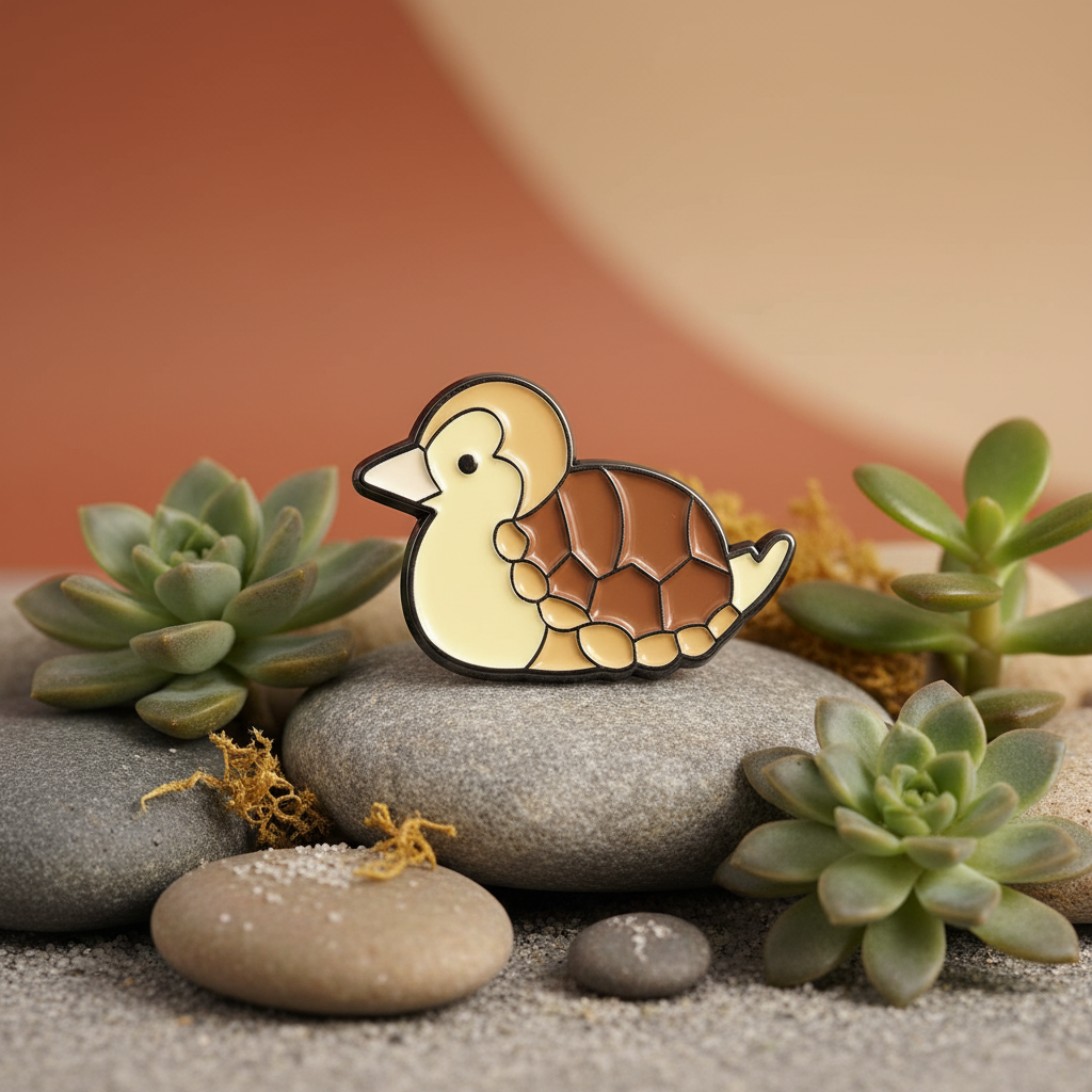 Anstecknadel Ente Schildkröte