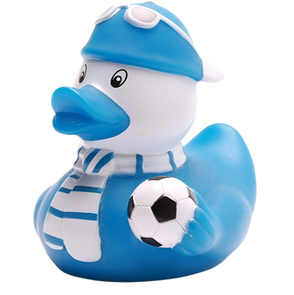 Blaue Fußballfan-Ente