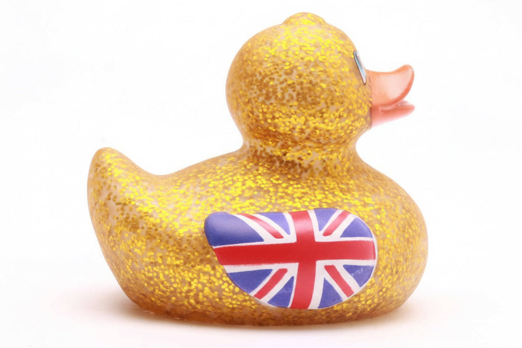 Union Jack Ente - Glitzer Gold