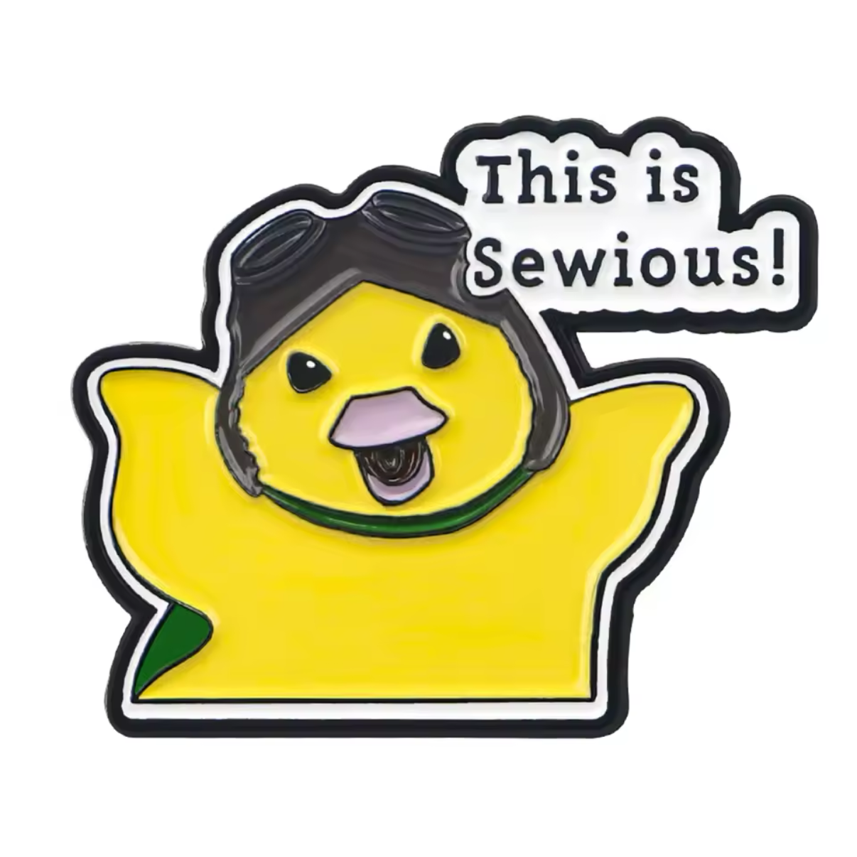 Gelbe Enten-Anstecknadel „This is Sewious“