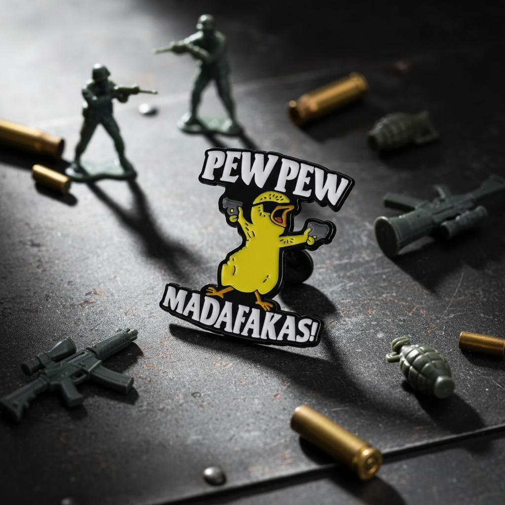 Küken-Anstecker „Pew Pew Madafakas!“