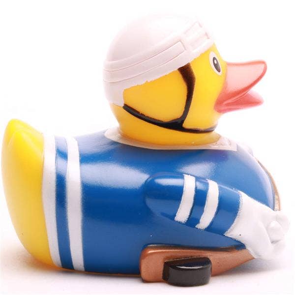 Blaue Eishockey-Ente
