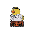 Gelbe Enten-Anstecknadel „Vertrau mir, ich bin Ducktor“
