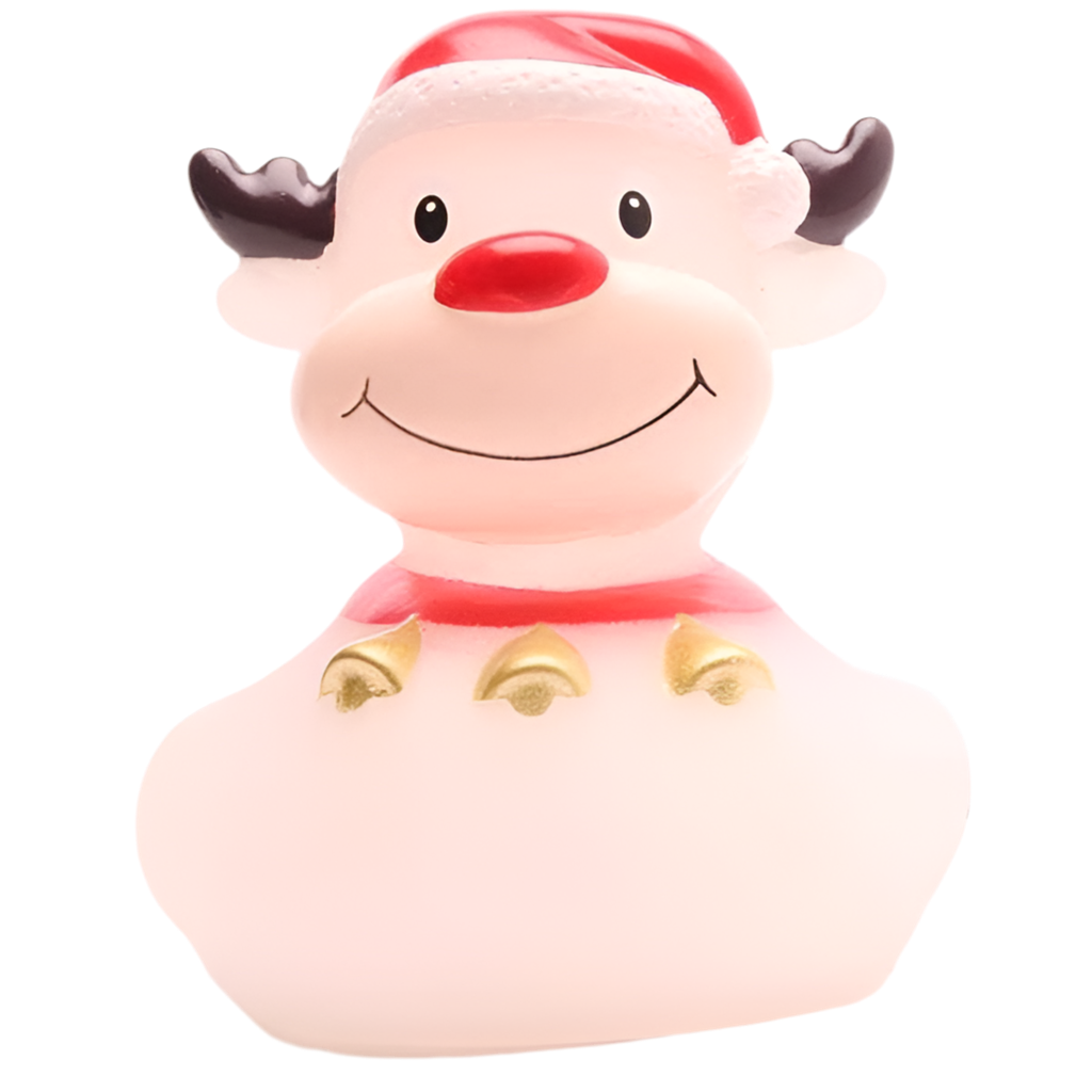 Weiße Weihnachtsrentier-Ente