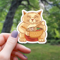 Autocollant Chat Chanceux Bol de Ramen