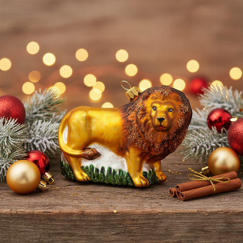 Weihnachtskugel Löwe