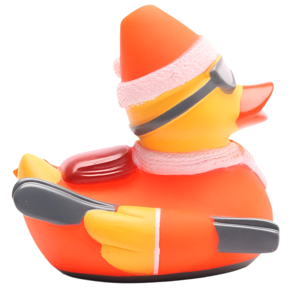 Orange Skifahrer-Ente