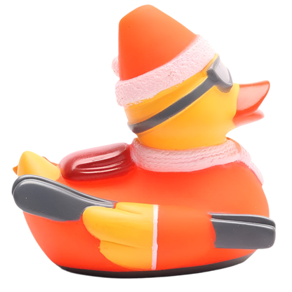 Orange Skifahrer-Ente