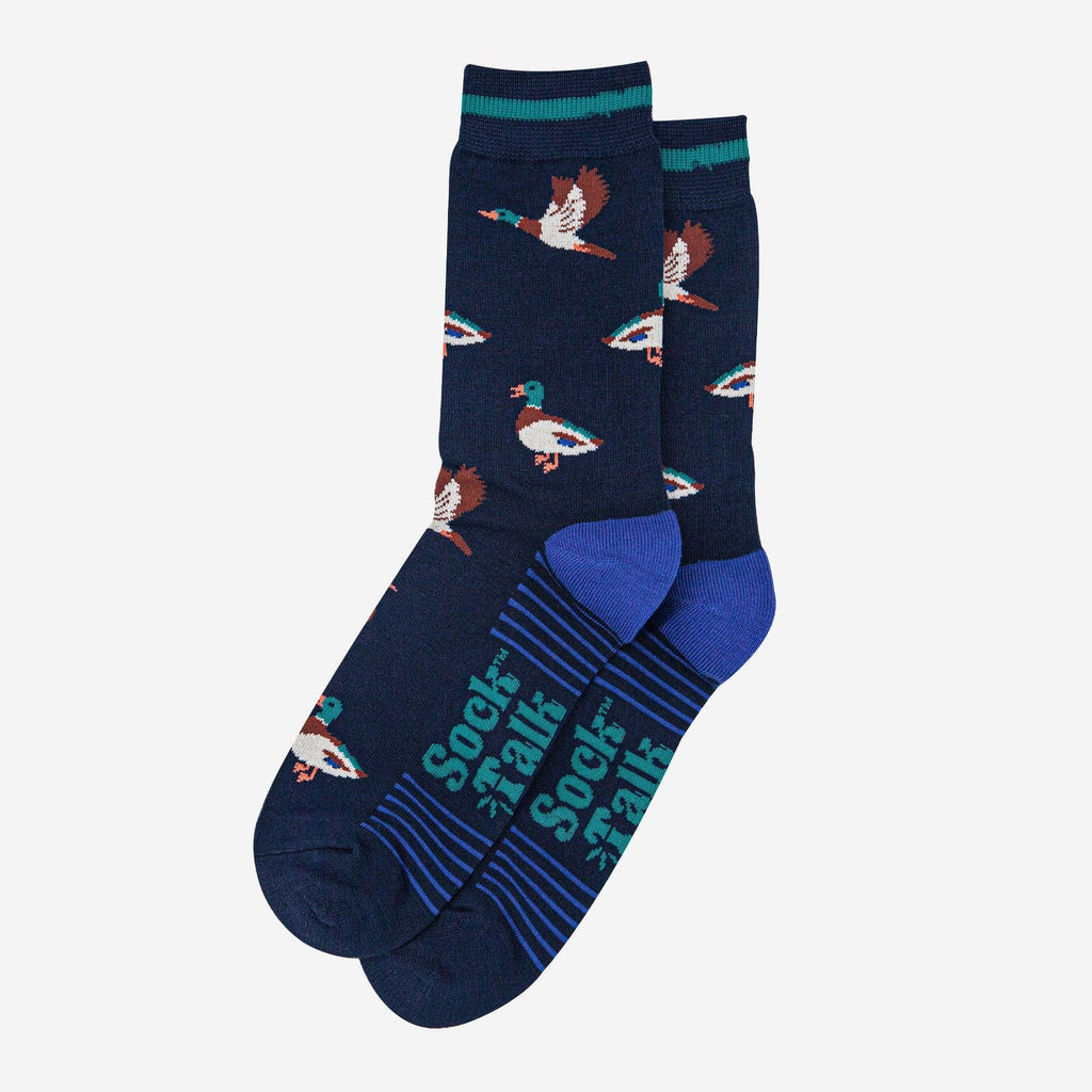 Navy Blue Mallard Duck Socks