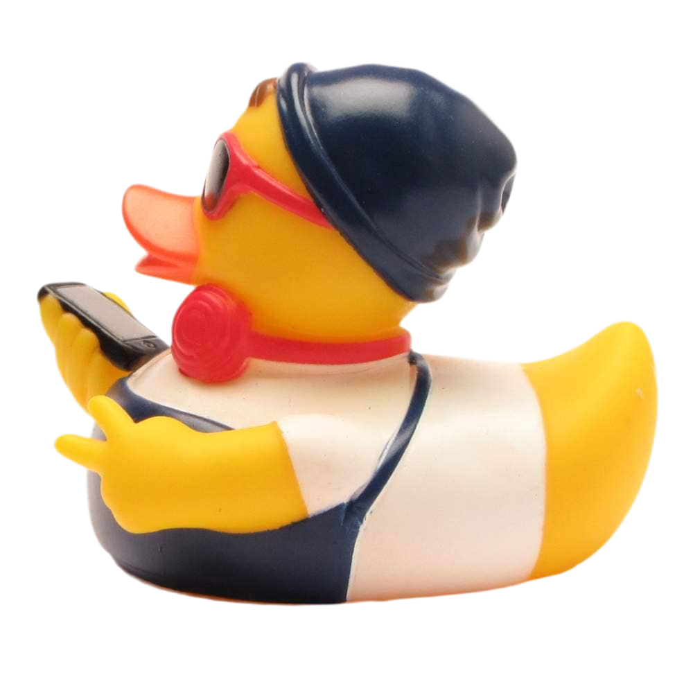 Rote Hipster-Ente