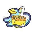 Weiße Enten-Anstecknadel „Space Noodle“