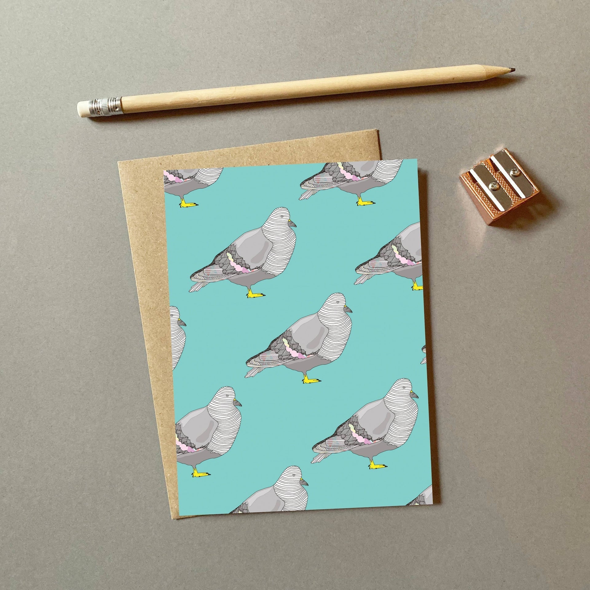 Carte de vœux Pigeons