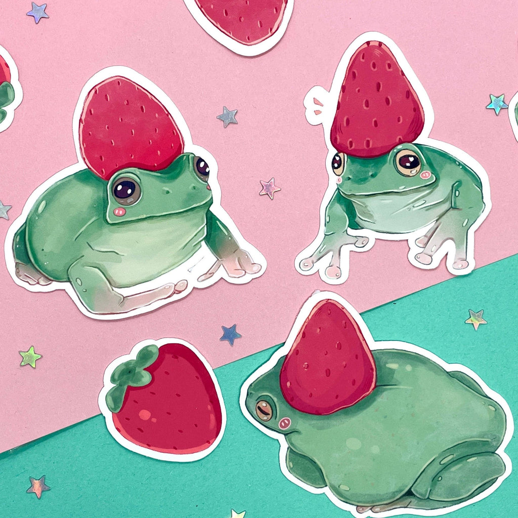 Pack d'Autocollants Grenouille Fraise