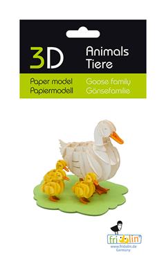 3D-Papiermodell – Gänsefamilie 