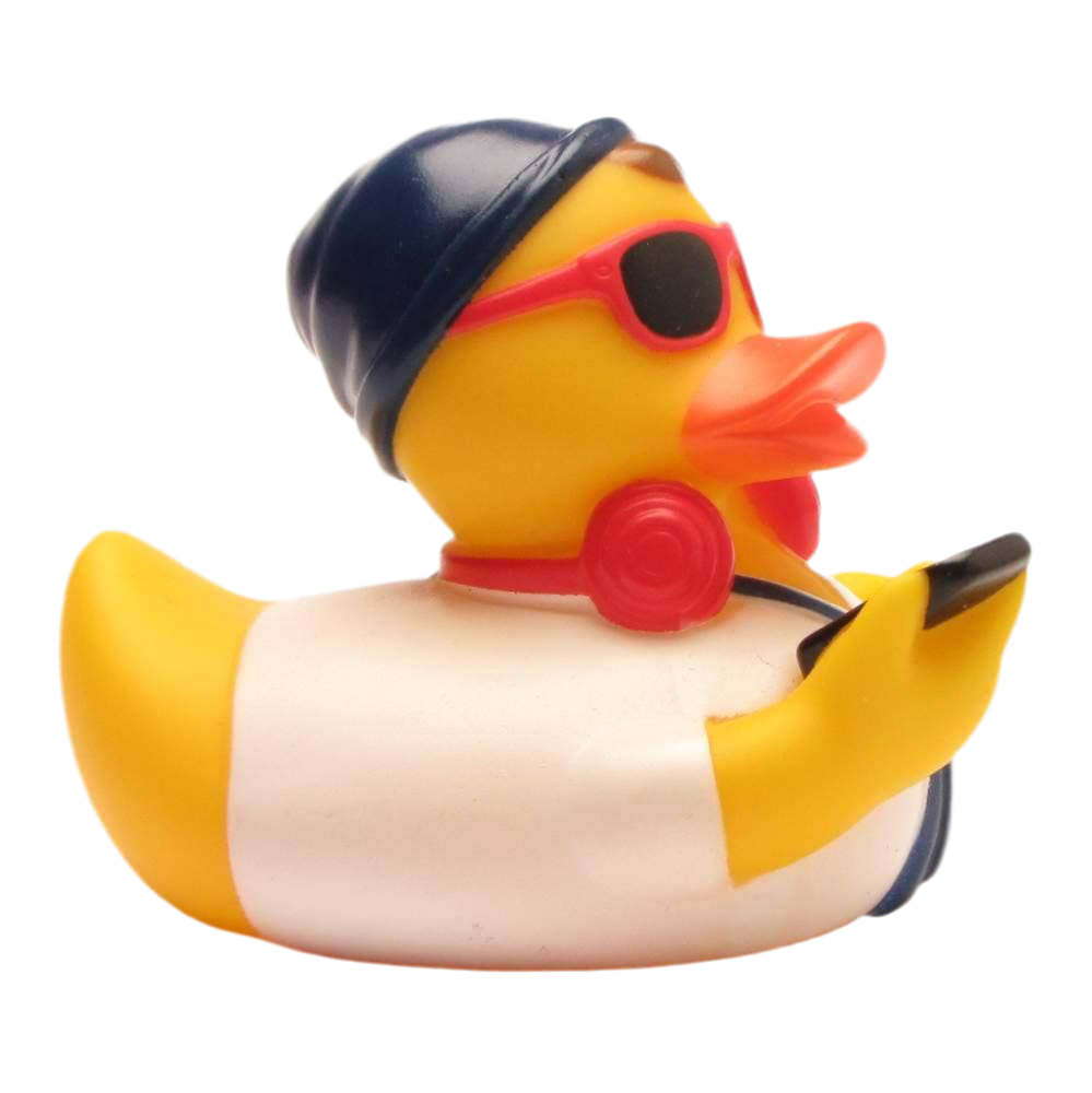 Rote Hipster-Ente