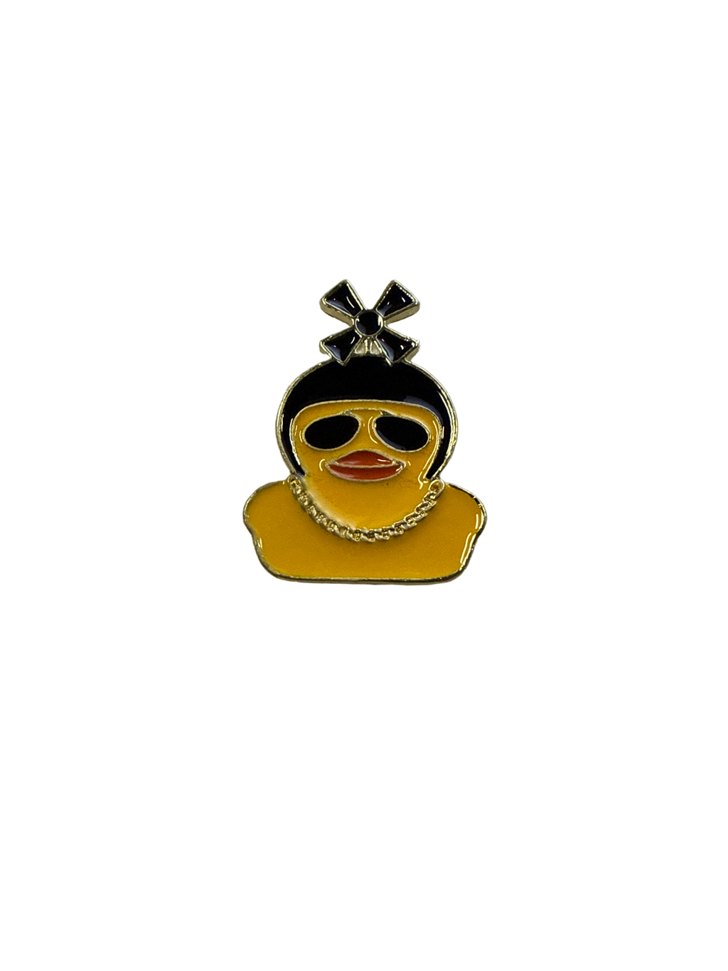 Yellow Duck Pin with Propeller Motorcycle Helmet