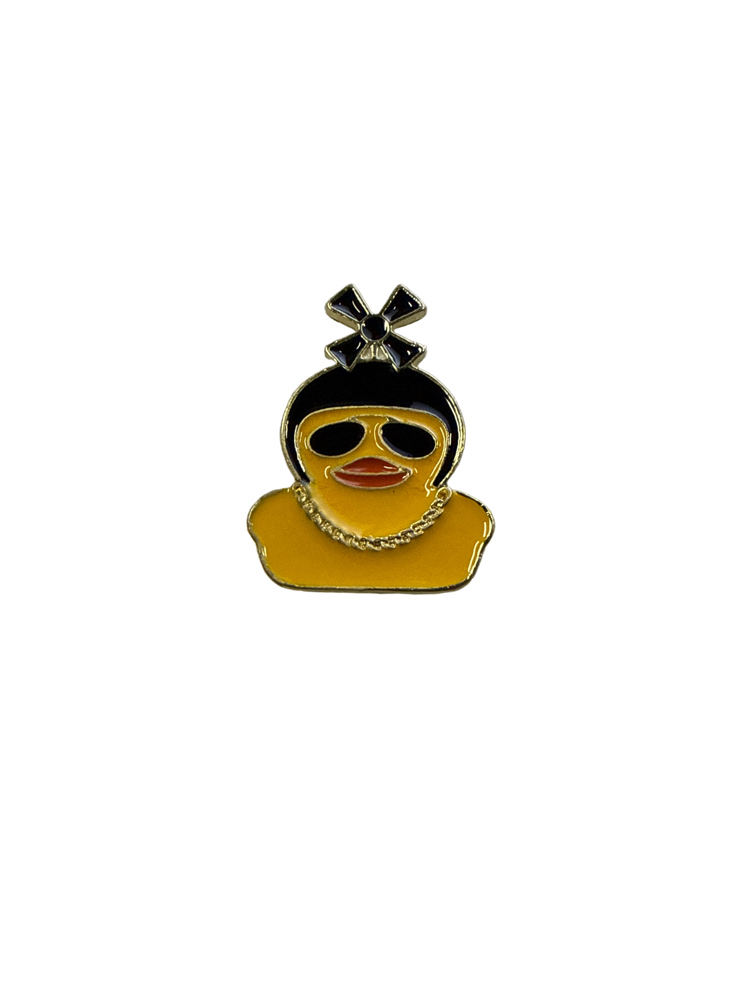 Yellow Duck Pin with Propeller Motorcycle Helmet