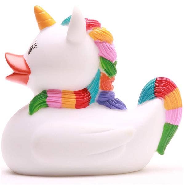 Canard Licorne blanche arc-en-ciel