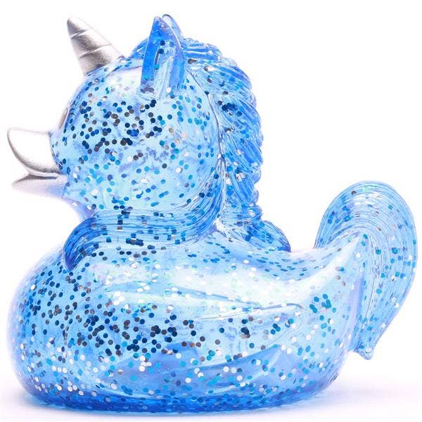 Blaue Glitzer-Einhorn-Ente