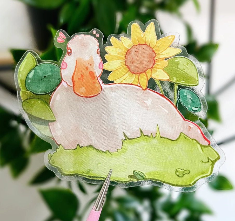 Frühlings-Enten-Aufkleber