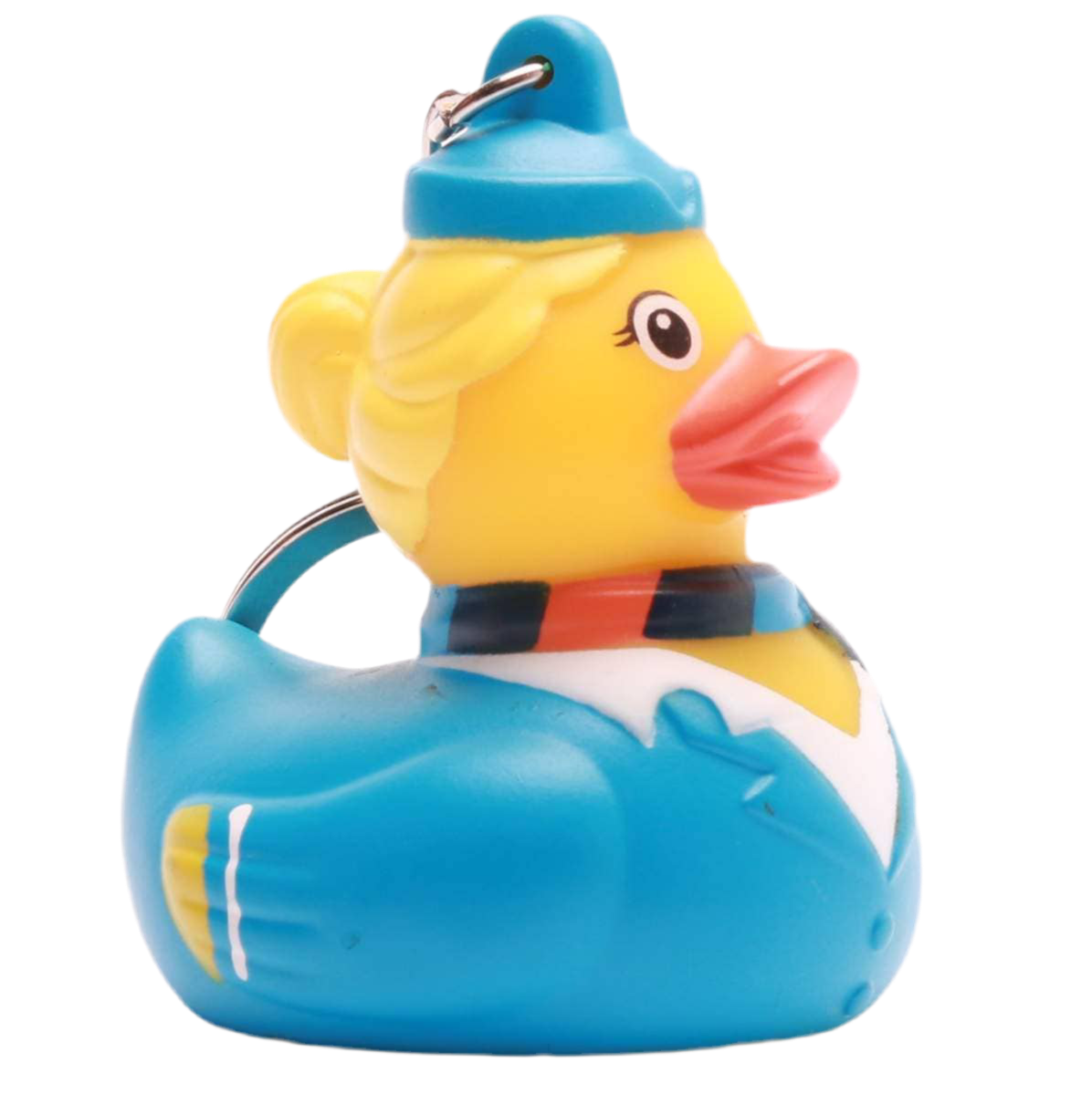 Blonder Flugbegleiter-Enten-Schlüsselanhänger