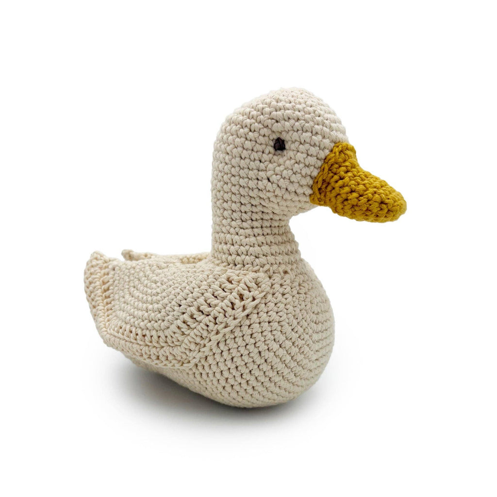 Knitted musical duck plush