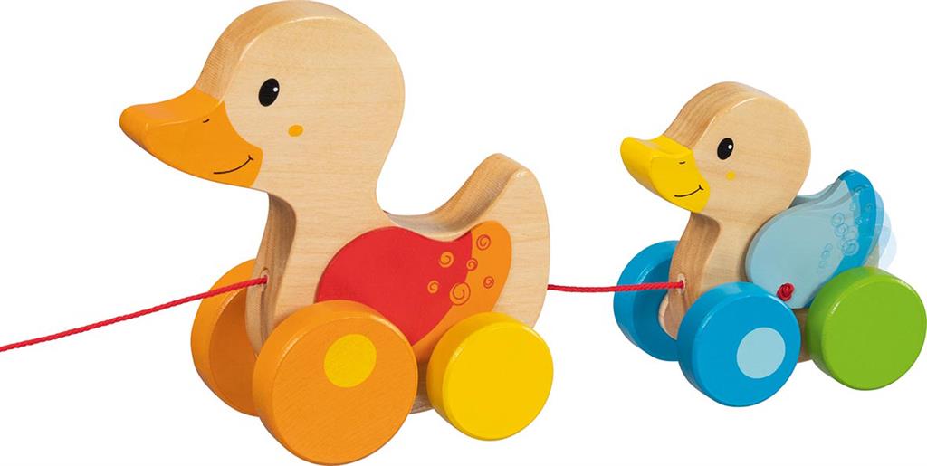 famille-canard-en-bois-a-tirer-goki